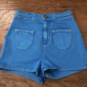 High waisted denim shorts
